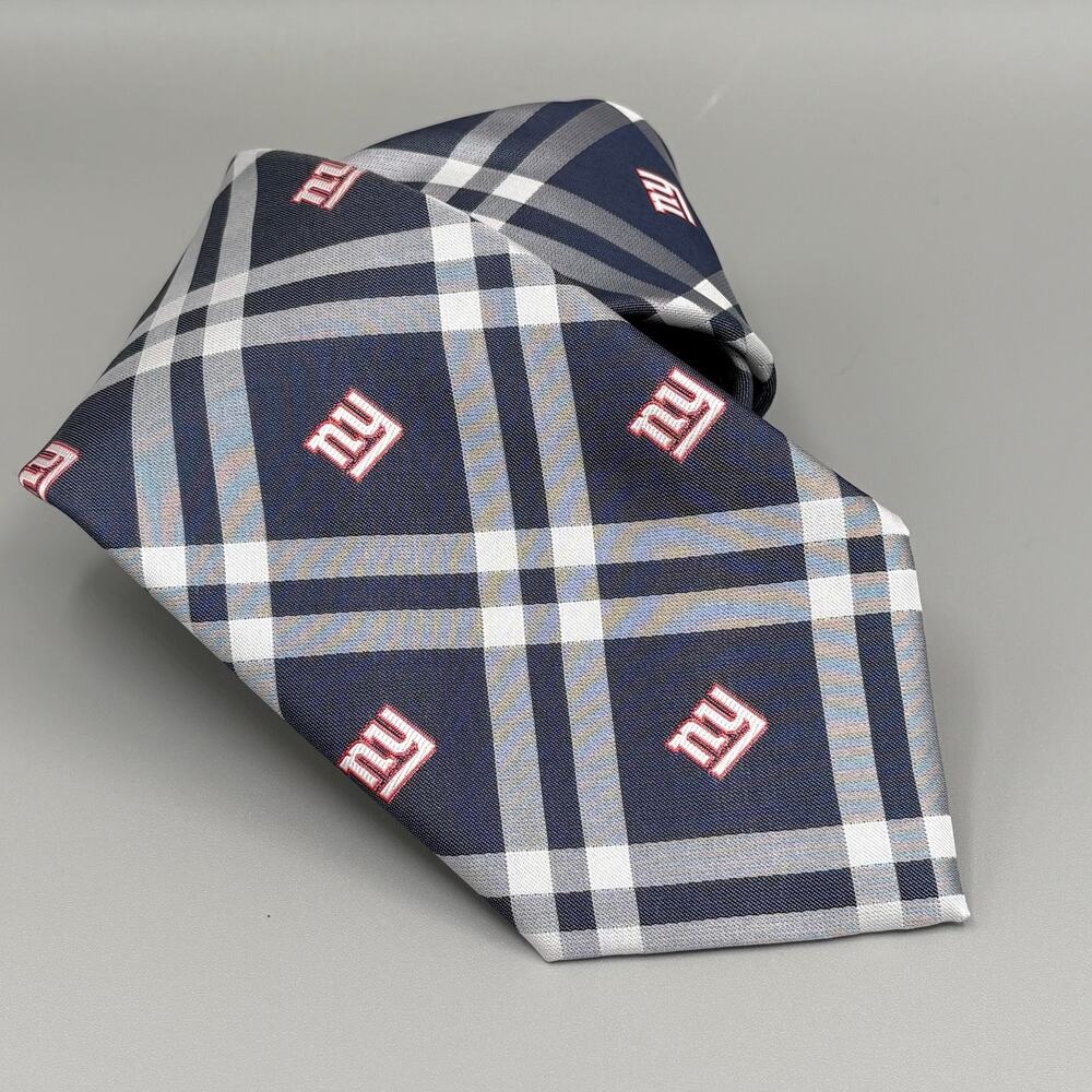 NFL New York Giants NY Football Men's Tie Blue Gray White Red Sporty Tie